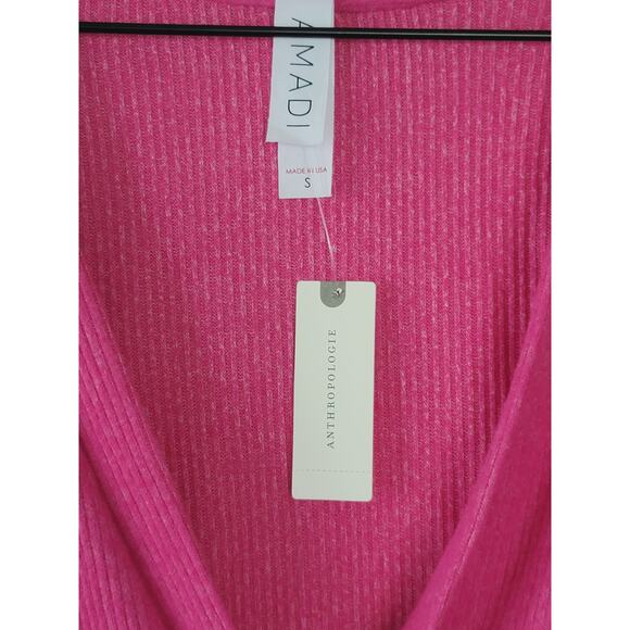 NEW Anthropologie Amadi Pink Cozy Comfy Surplice Top - Small - Picture 9 of 9